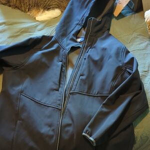 Lands' End Black Performance Jacket Weather-Resistant Design